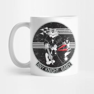 Grumman F-14 Tomcat - Any Knight, Baby! - Grunge Style Mug